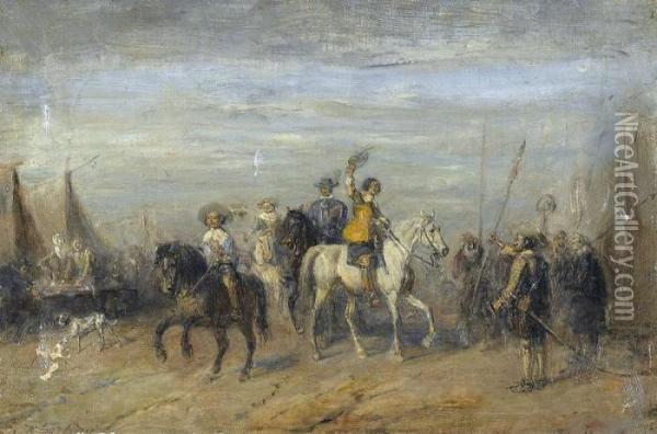 Prinzenbesuch Im Feldlager Oil Painting - Alfred Ritter von Malheim Friedlander