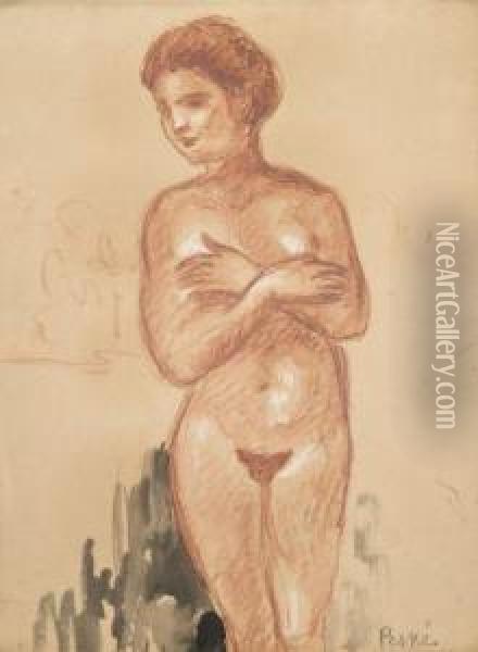 Femme Nue Oil Painting - Jean Misceslas Peske
