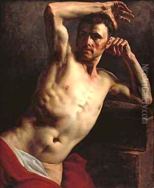 Male nude half length Oil Painting - Theodore Gericault