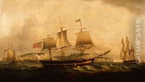 Shipping off Dover 1801 Oil Painting - Thomas Luny
