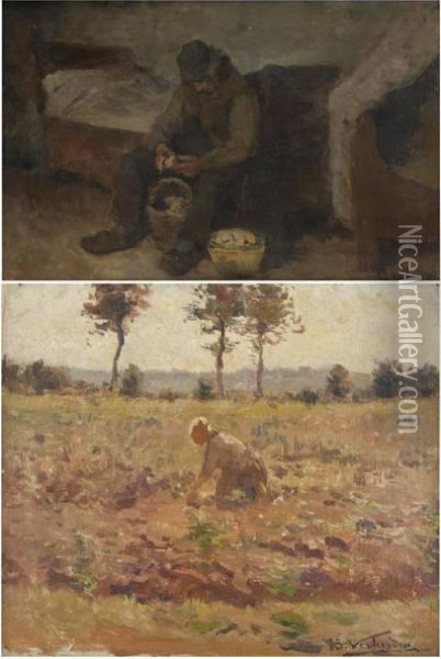 L'eplucheur Depommes De Terre Oil Painting - Isidore Verheyden