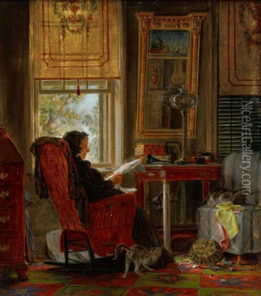Totally Absorbed Oil Painting - Edward Lamson Henry