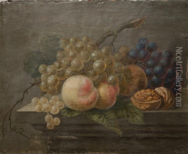 Still Life With Fruit Oil Painting - Adriaen Coorte