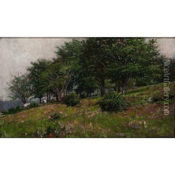 Meadow Scene Oil Painting - Thomas Corwin Lindsay
