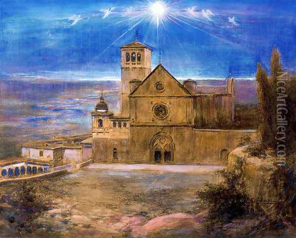 Vista de la Iglesia de Asis Oil Painting - Jose Benlliure Y Gil