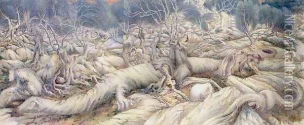 The Mysterious Forest Oil Painting - William Degouve de Nuncques