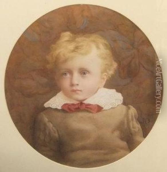 Portrait Of A Boy Oil Painting - Reginald Barber