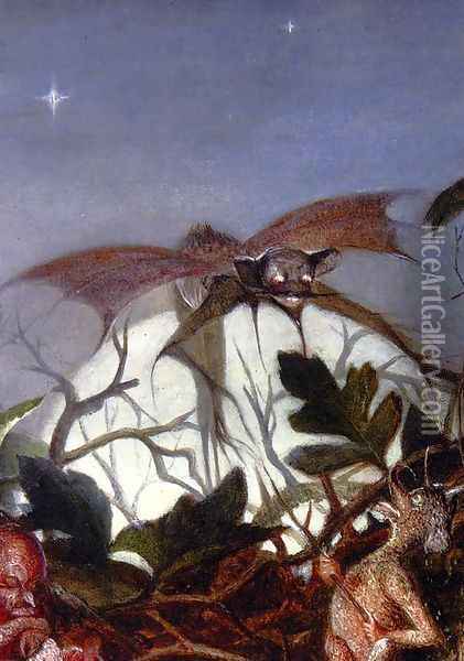 Fairies In A Bird's Nest (detail 3) Oil Painting - John Anster Fitzgerald