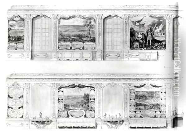Plan and Elevation of the Galerie du Petit Chateau de Chantilly 2 Oil Painting - Chambe