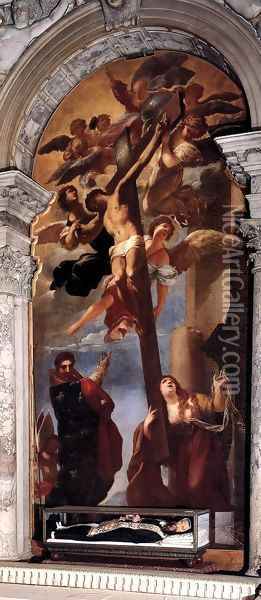 Crucifixion and the Magdalene Oil Painting - Pietro Liberi