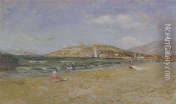 La Spiaggia Di Scauri Oil Painting - Carlo Brancaccio