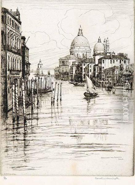 Grand Canal From Accademia Oil Painting - Caroline Helena Armington