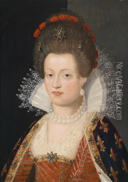 Maria De'medici, Konigin Von Frankreich Oil Painting - Frans Pourbus the younger
