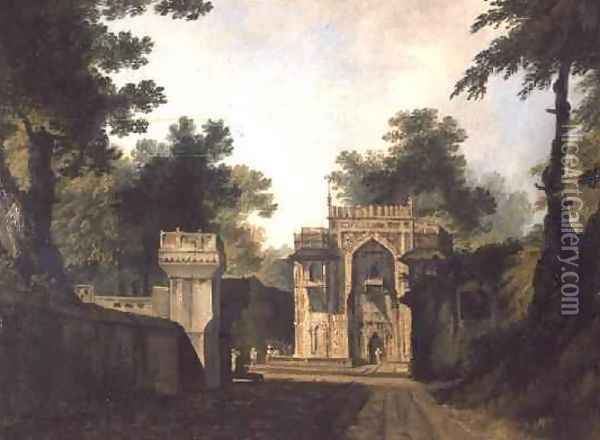 Entrance Gateway to a Mosque at Chunagarh Oil Painting - William Hodges