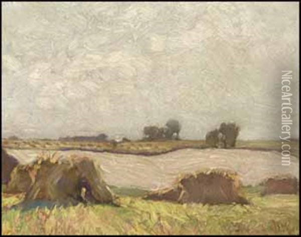 Among The Wheat Oil Painting - James Edward Hervey MacDonald