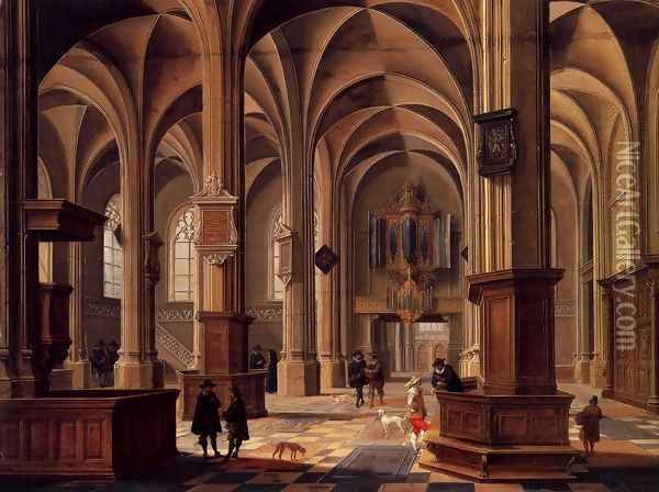 Interior of the Cunerakerk, Rhenen Oil Painting - Bartholomeus Van Bassen