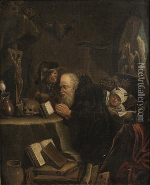 La Tentation De Saint Antoine Oil Painting - David Teniers the Elder