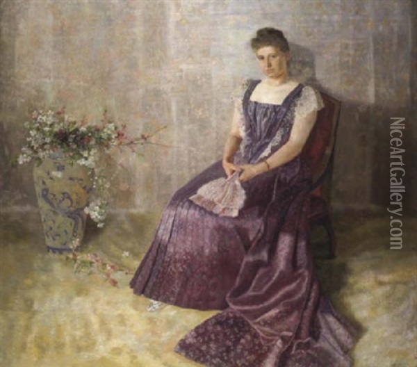 Das Lila Staatskleid Oil Painting - Karl Mediz