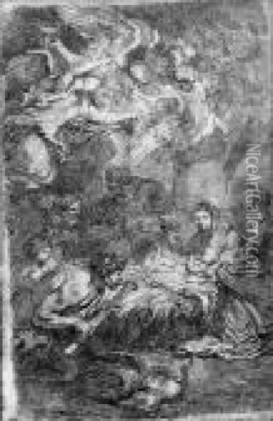 The Adoration Of The Shepherds, After Castiglione Oil Painting - Jean-Honore Fragonard