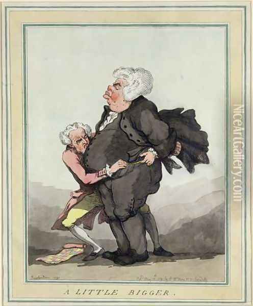 A Little Bigger, pub. by S.W. Fores, 1791 Oil Painting - Thomas Rowlandson