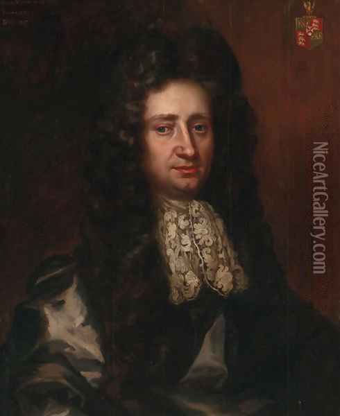 Portrait of Owen Mynne of Llwyn Oil Painting - English School