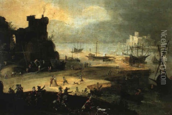 Scene De Port Oil Painting - Paul Bril