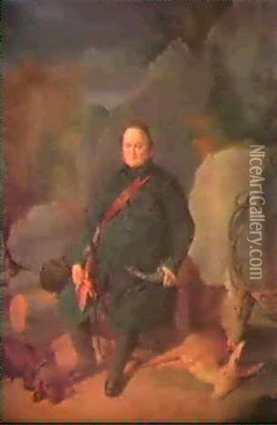 Portrat Des Ludwig Gloeckler In Ganzfigur Oil Painting - Joseph Weber