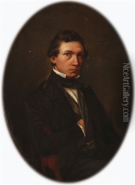 Portrait Of The Artist's Eldest Brother J. P. Bloch Oil Painting - Carl Heinrich Bloch