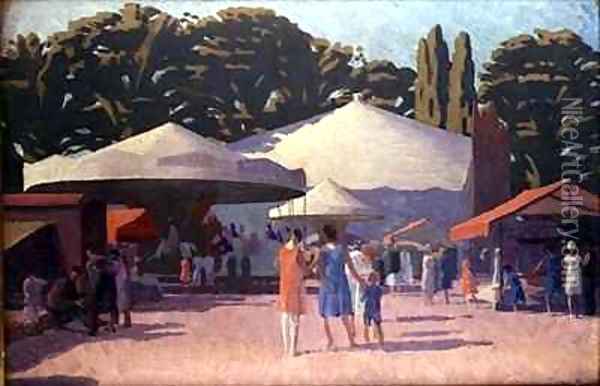 The Fairground Oil Painting - John Brown