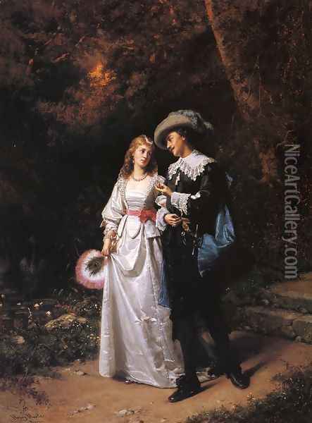 Courtship Oil Painting - Henry Mosler