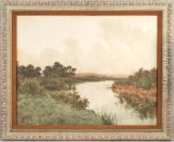 Evening After Rain, Marley River Oil Painting - Henri Tebbitt