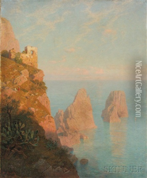 Coast Of Capri Oil Painting - William Stanley Haseltine