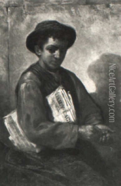 The Newsboy Oil Painting - John Bernard Whittaker