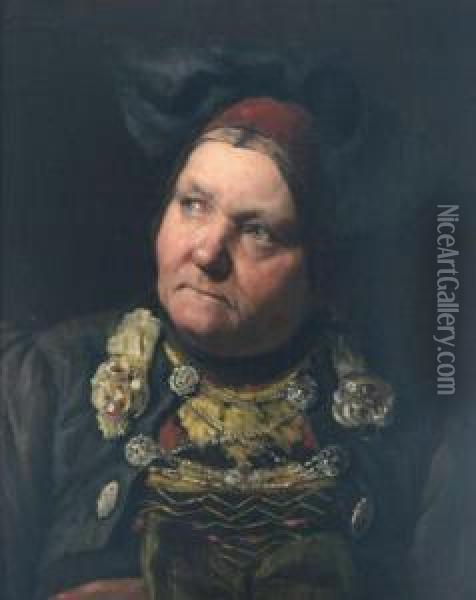 Halbportrat Einer Bauerin In Tracht Oil Painting - Arthur Dudley