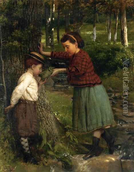 At the Brook Oil Painting - Seymour Joseph Guy