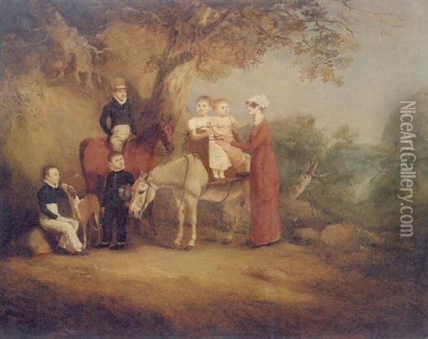 The Marriot Family Oil Painting - John E. Ferneley