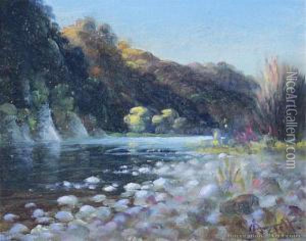 Hutt River Oil Painting - John Douglas Perrett