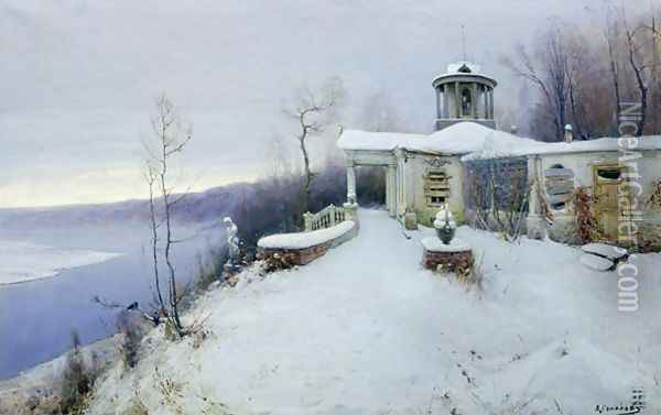 A deserted manor house Oil Painting - Vladimir Pavlovich Solokov