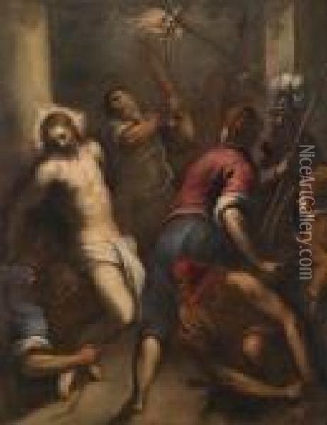Die Geisselung Christi Oil Painting - Acopo D'Antonio Negretti (see Palma Giovane)