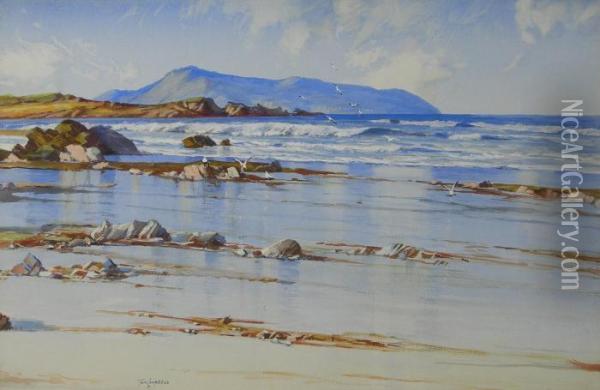 Whale Island, Sound Of Hoy, Wet Sands Hebrides Oil Painting - Thomas, Tom Campbell