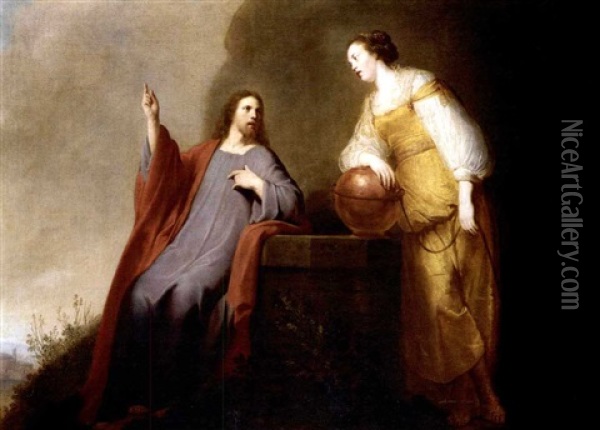 Christ And The Woman Of Samaria Oil Painting - Pieter Fransz de Grebber