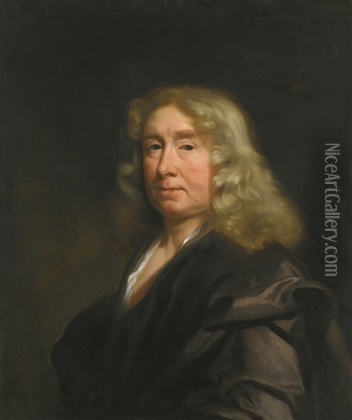 Portrait Of William Chiffinch, Half-length Oil Painting - John Riley