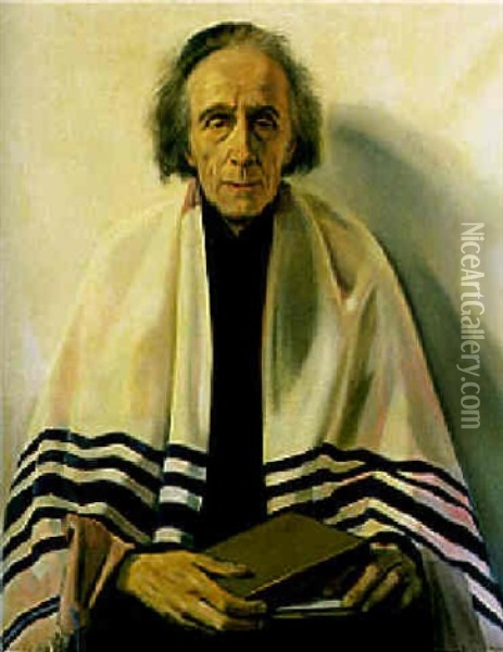 Portrait Of Jopie Bremer As A Praying Jew Oil Painting - Han Van Meegeren