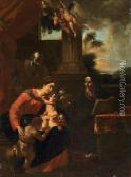 Sacra Famiglia Con Sant'anna E San Giovannino Oil Painting - Pier Francesco Mola
