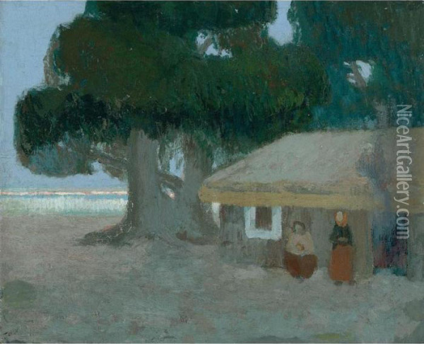 Cabana Nocturna Oil Painting - Pedro Figari
