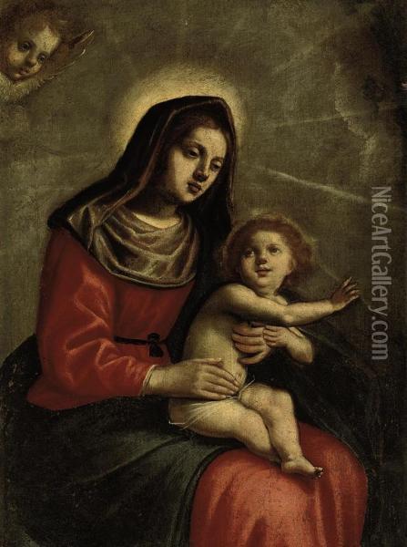 The Madonna And Child Oil Painting - Giovanni Francesco Guerrieri