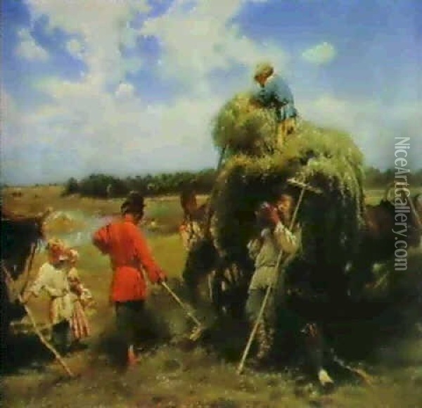 Haymaking Oil Painting - Konstantin Egorovich Makovsky