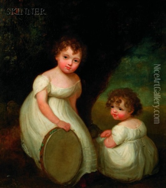 The Misses Horsley, Daughters Of George Horsely, Esq. Of Epsom Oil Painting - Sir William Beechey
