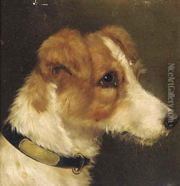 The head of a terrier Oil Painting - John Arnold Wheeler
