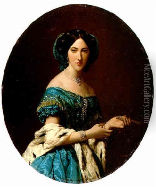 Retrato De Dolores Collado Y Echague, Duquesa De Bailen Oil Painting - Federico de Madrazo y Kuntz